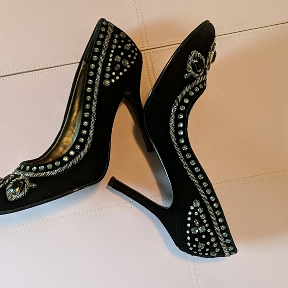 Embellished Velvet Stilettos - Picture 3 of 5